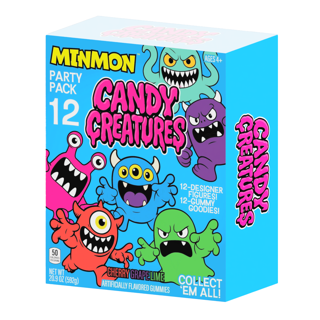 CANDY CREATURES | MINMON™ | 12-Pack | Party Pack | Toy + Candy Surprise | Blind Box