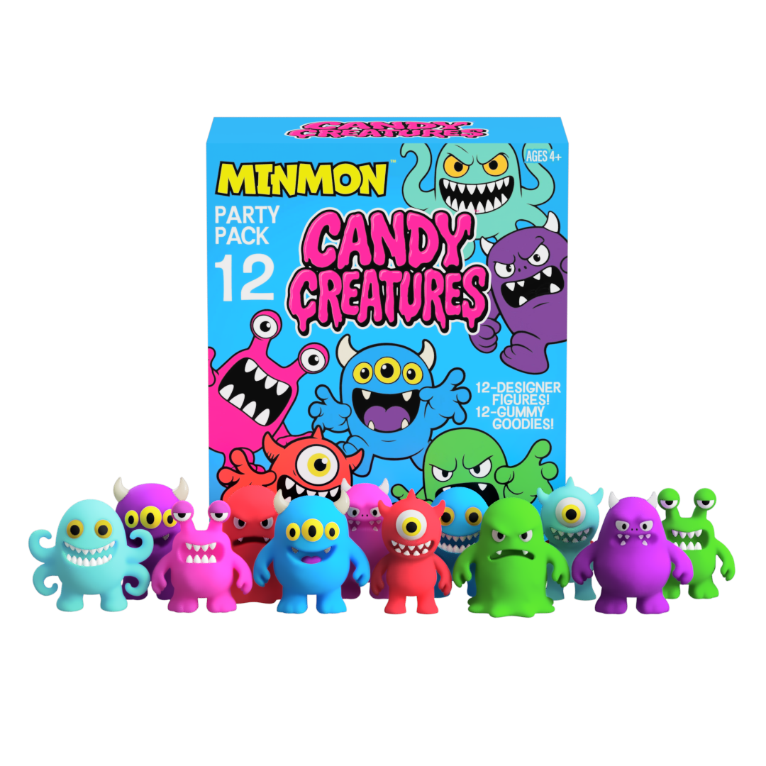 CANDY CREATURES | MINMON™ | 12-Pack | Party Pack | Toy + Candy Surprise | Blind Box