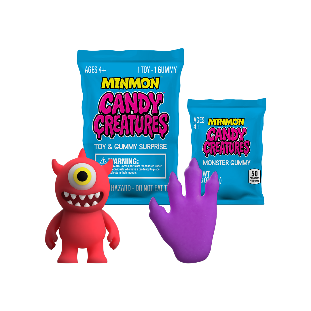 CANDY CREATURES | MINMON™ | 12-Pack | Party Pack | Toy + Candy Surprise | Blind Box