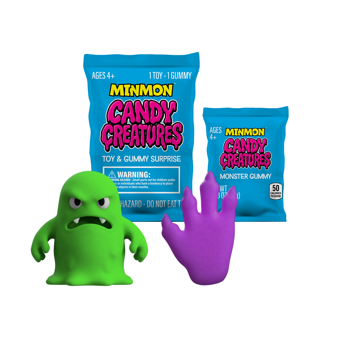 CANDY CREATURES | MINMON™ | 12-Pack | Party Pack | Toy + Candy Surprise | Blind Box