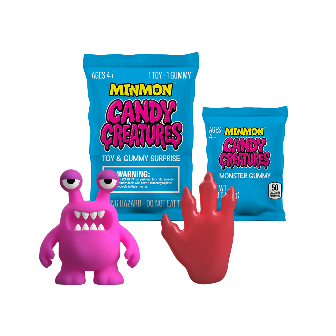 CANDY CREATURES | MINMON™ | 12-Pack | Party Pack | Toy + Candy Surprise | Blind Box