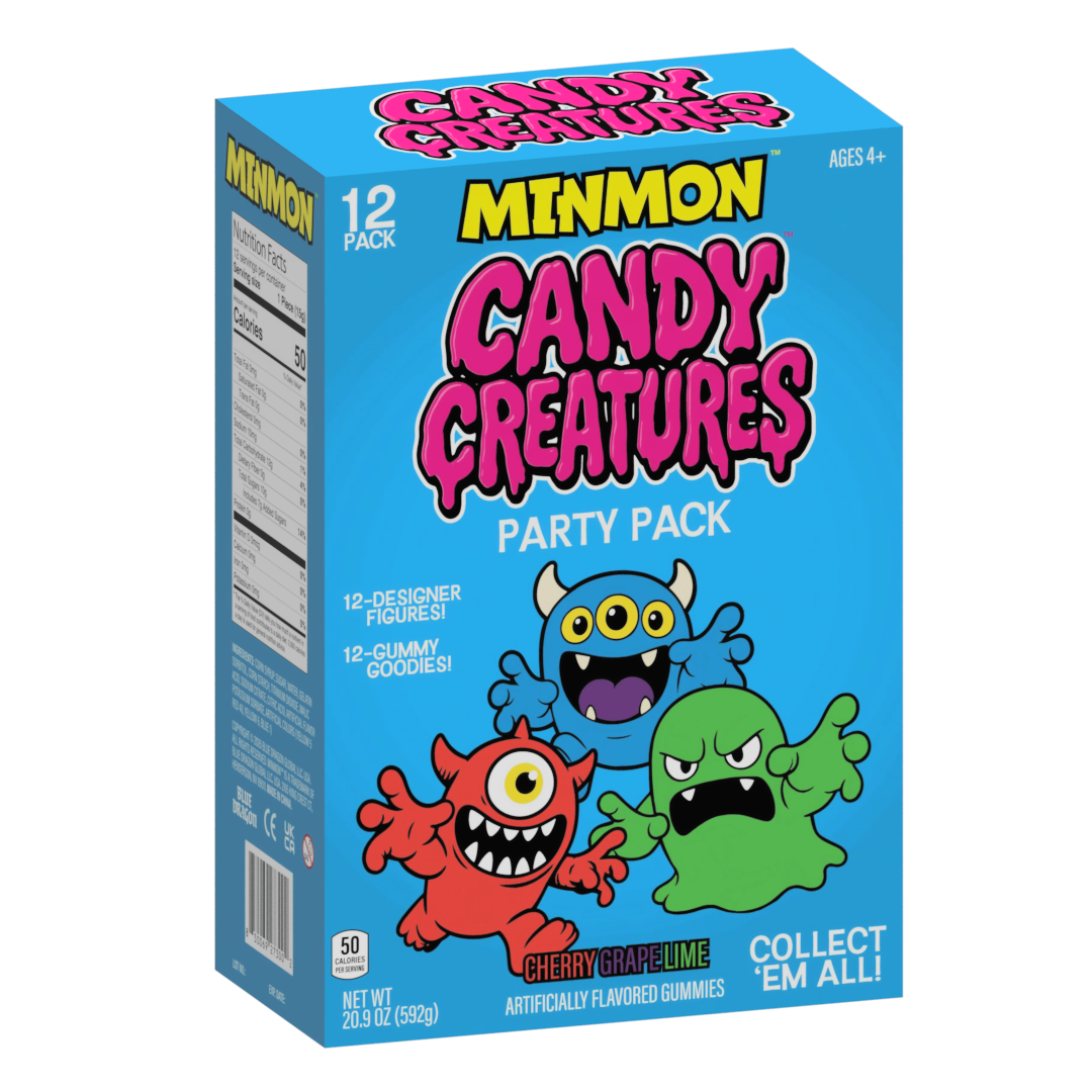 CANDY CREATURES | MINMON™ | 12-Pack | Party Pack | Toy + Candy Surprise | Blind Box