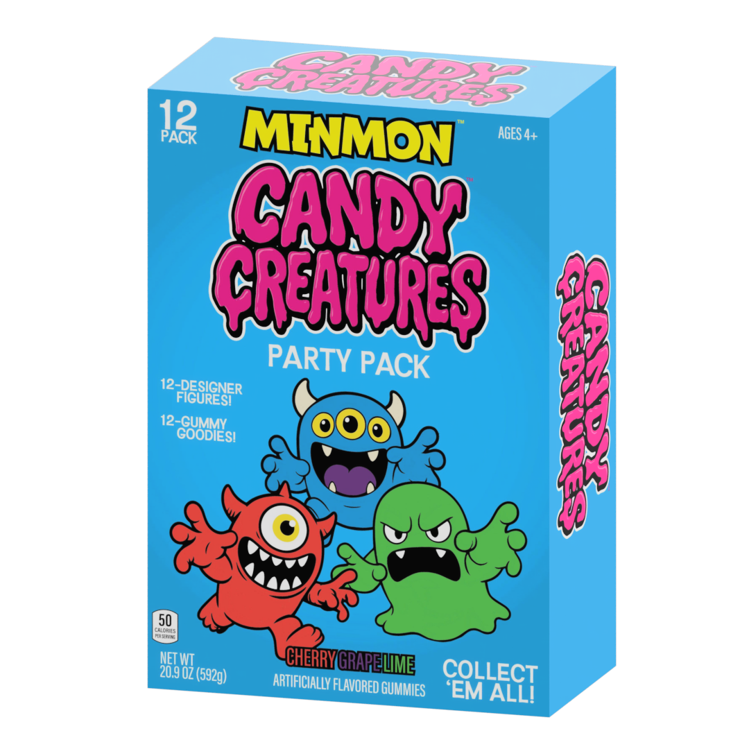 CANDY CREATURES | MINMON™ | 12-Pack | Party Pack | Toy + Candy Surprise | Blind Box