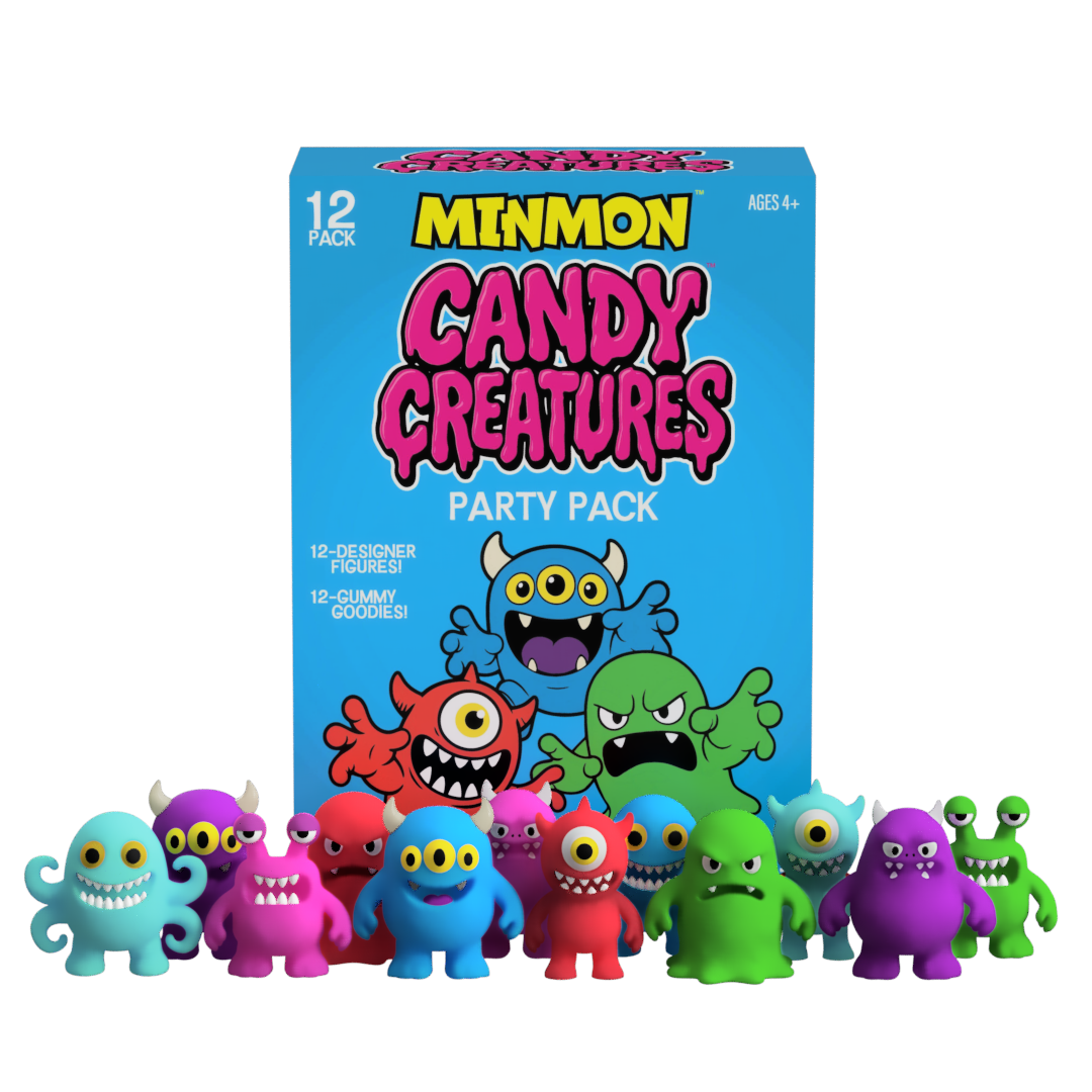 CANDY CREATURES | MINMON™ | 12-Pack | Party Pack | Toy + Candy Surprise | Blind Box