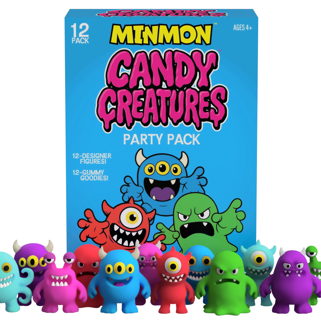 CANDY CREATURES | MINMON™ | 12-Pack | Party Pack | Toy + Candy Surprise | Blind Box